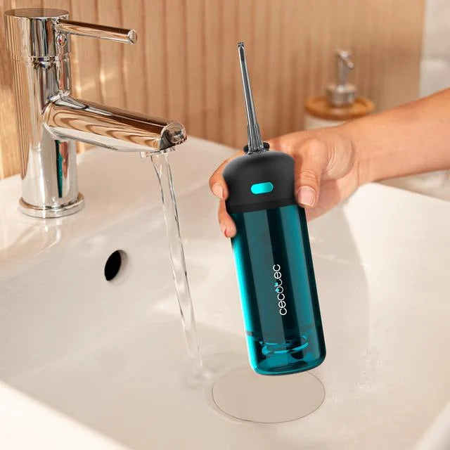 Irigator bucal portabil Cecotec ToothCare Jet Splash, 3 moduri, 8 intensitati, 150ml, rezervor telescopic