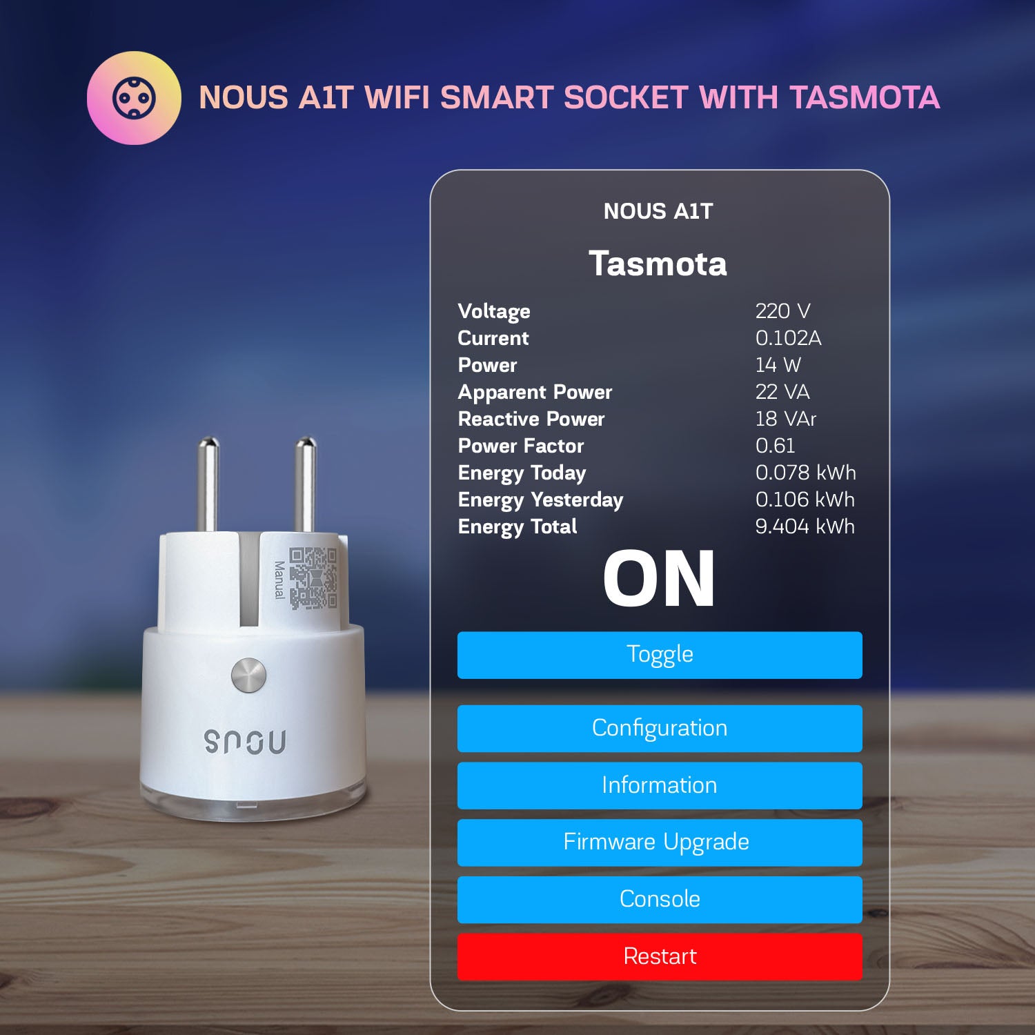 Set 4 Prize Inteligente WiFi NOUS A1T, 16A, contorizare consum